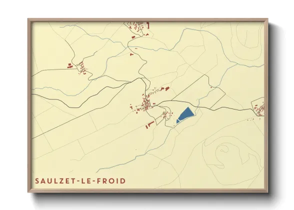 Une affiche de carte sur Saulzet-le-Froid