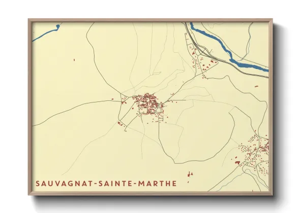 Une affiche de carte sur Sauvagnat-Sainte-Marthe