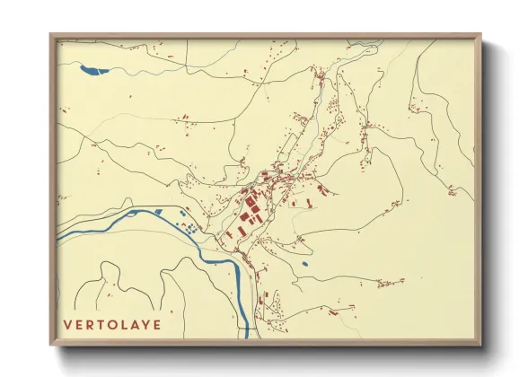 Une affiche de carte sur Vertolaye