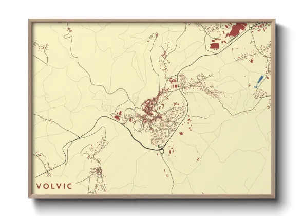 Une affiche de carte sur Volvic