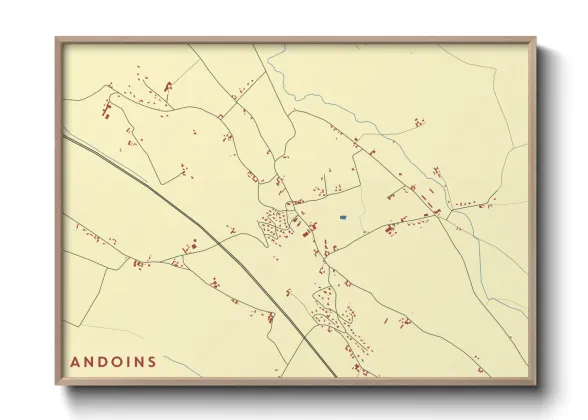 Une affiche de carte sur Andoins