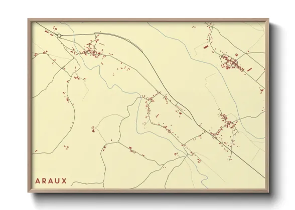 Une affiche de carte sur Araux