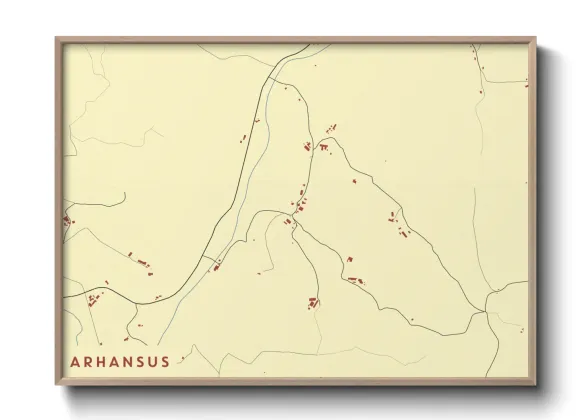 Une affiche de carte sur Arhansus