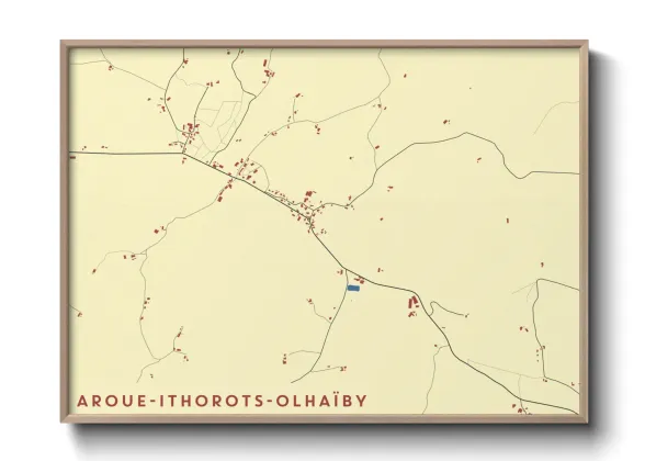Une affiche de carte sur Aroue-Ithorots-Olhaïby