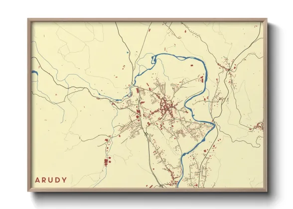 Une affiche de carte sur Arudy