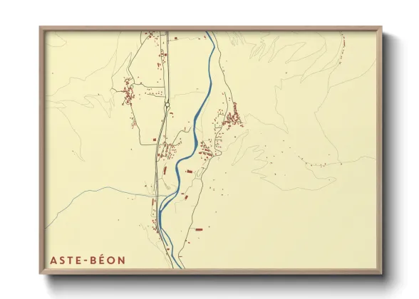Une affiche de carte sur Aste-Béon