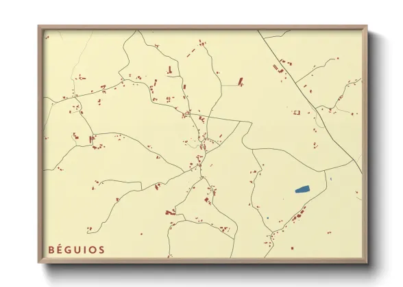 Une affiche de carte sur Béguios