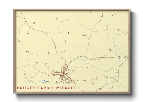 Une affiche de carte sur Bruges-Capbis-Mifaget