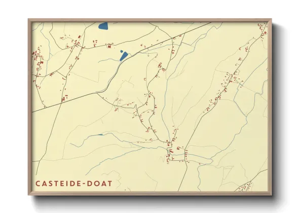 Une affiche de carte sur Casteide-Doat