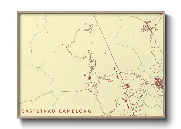 Une affiche de carte sur Castetnau-Camblong