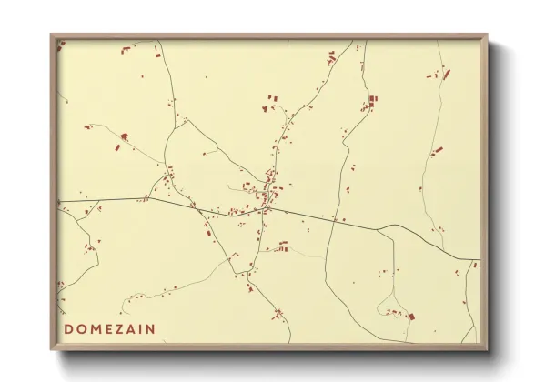 Une affiche de carte sur Domezain