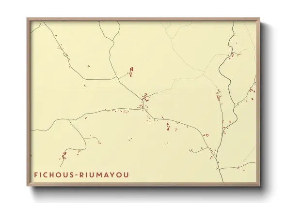 Une affiche de carte sur Fichous-Riumayou