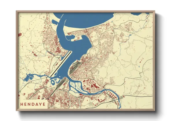 Une affiche de carte sur Hendaye