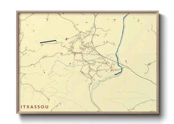 Une affiche de carte sur Itxassou