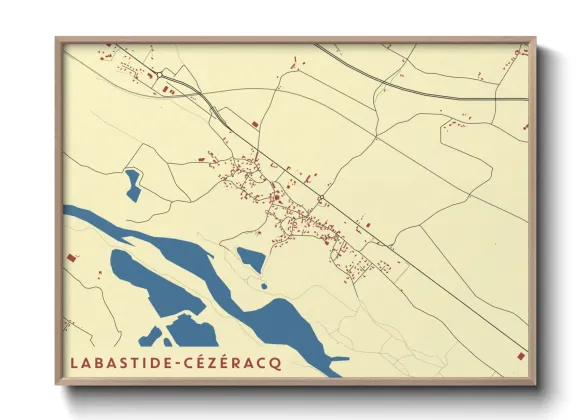 Une affiche de carte sur Labastide-Cézéracq