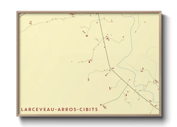Une affiche de carte sur Larceveau-Arros-Cibits