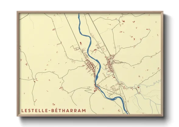 Une affiche de carte sur Lestelle-Bétharram