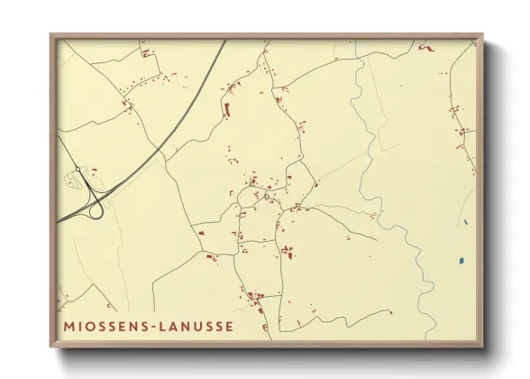 Une affiche de carte sur Miossens-Lanusse