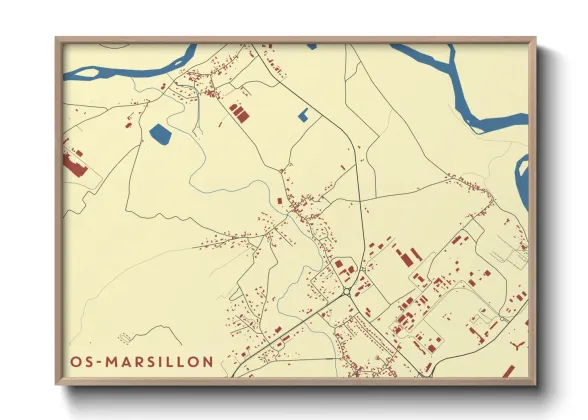 Une affiche de carte sur Os-Marsillon