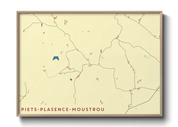Une affiche de carte sur Piets-Plasence-Moustrou