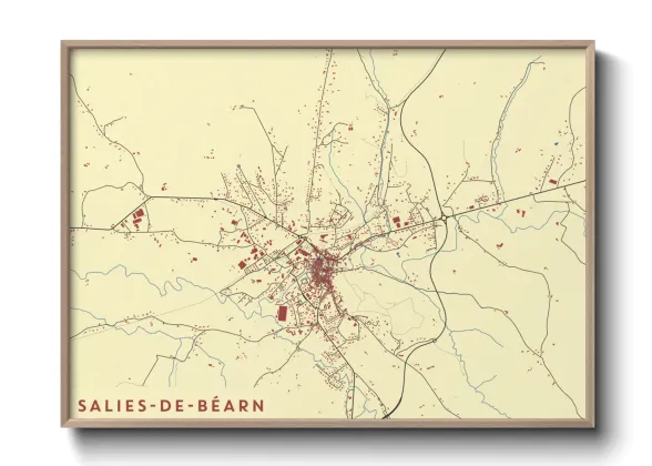 Une affiche de carte sur Salies-de-Béarn