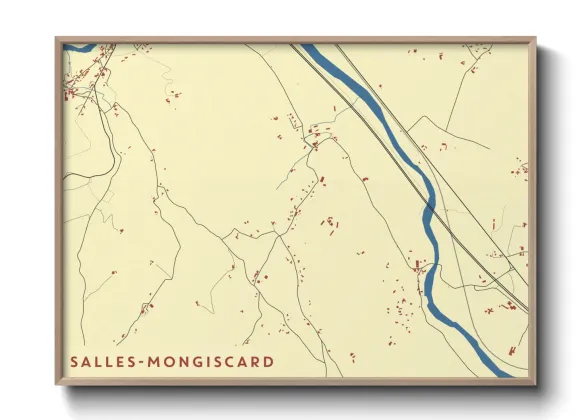 Une affiche de carte sur Salles-Mongiscard