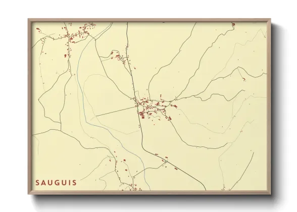 Une affiche de carte sur Sauguis