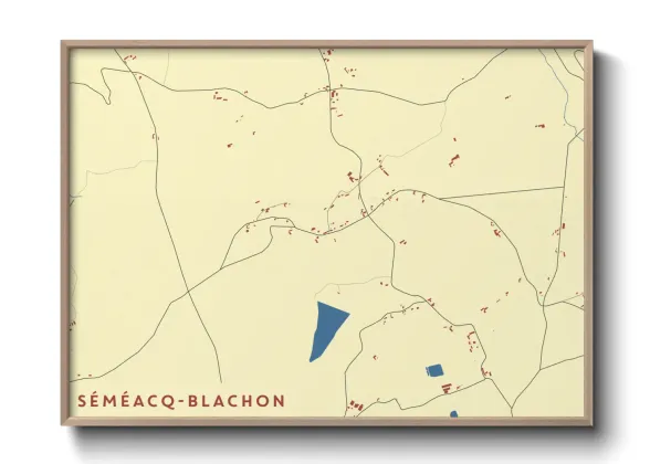 Une affiche de carte sur Séméacq-Blachon