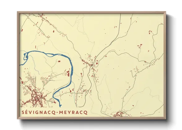 Une affiche de carte sur Sévignacq-Meyracq