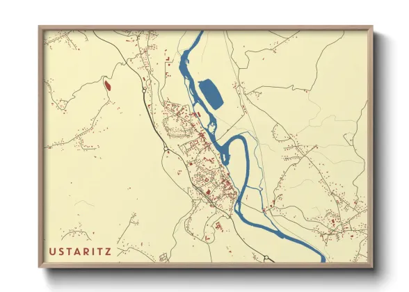 Une affiche de carte sur Ustaritz