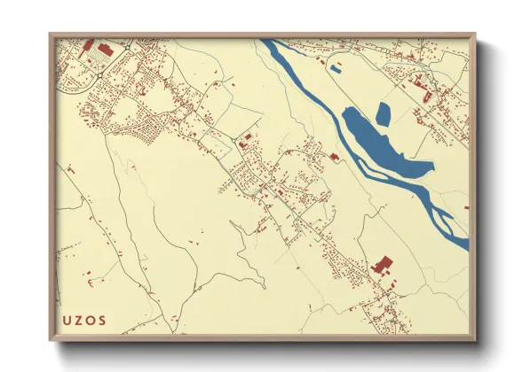 Une affiche de carte sur Uzos