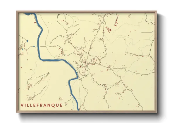 Une affiche de carte sur Villefranque