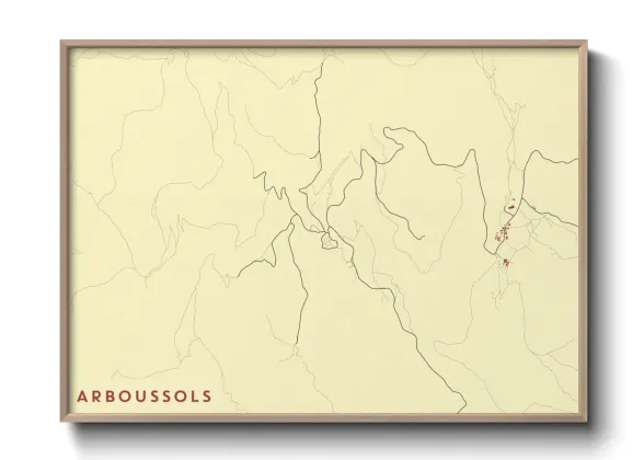 Une affiche de carte sur Arboussols