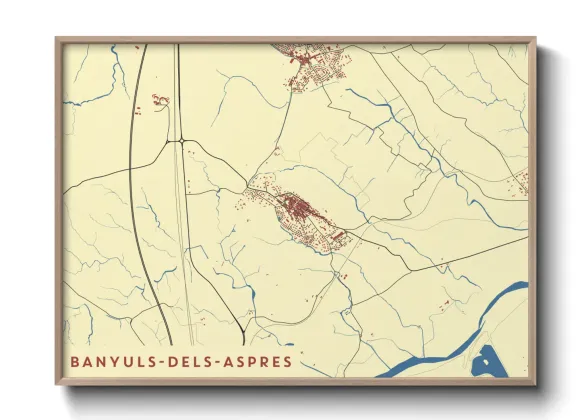 Une affiche de carte sur Banyuls-dels-Aspres