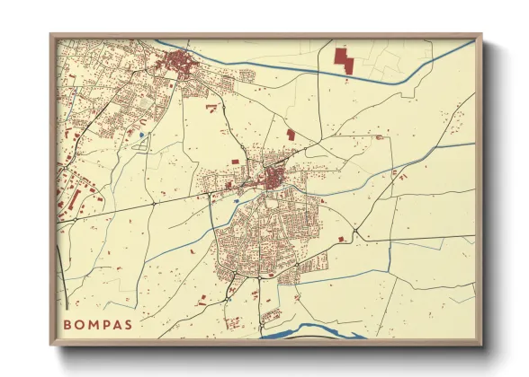 Une affiche de carte sur Bompas