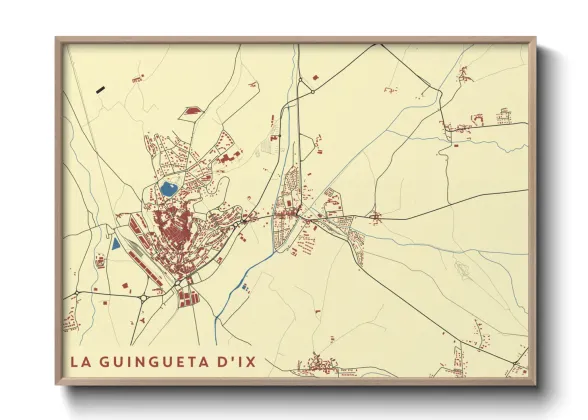 Une affiche de carte sur la Guingueta d'Ix