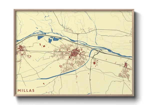 Une affiche de carte sur Millas