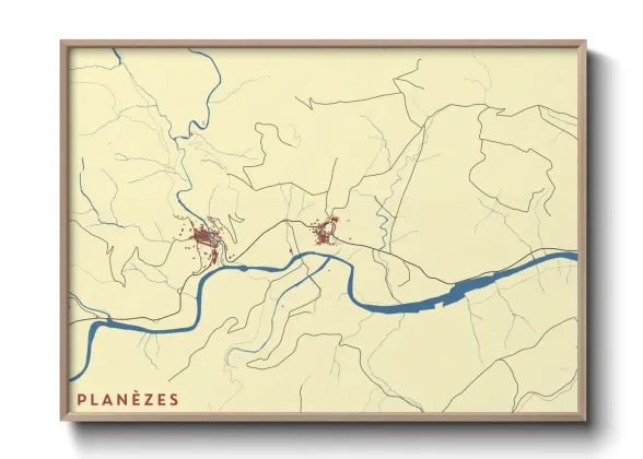 Une affiche de carte sur Planèzes
