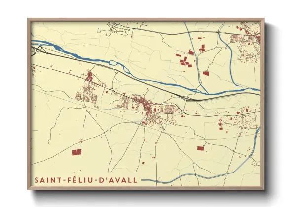 Une affiche de carte sur Saint-Féliu-d'Avall