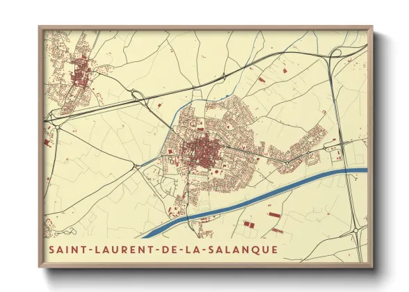 Une affiche de carte sur Saint-Laurent-de-la-Salanque