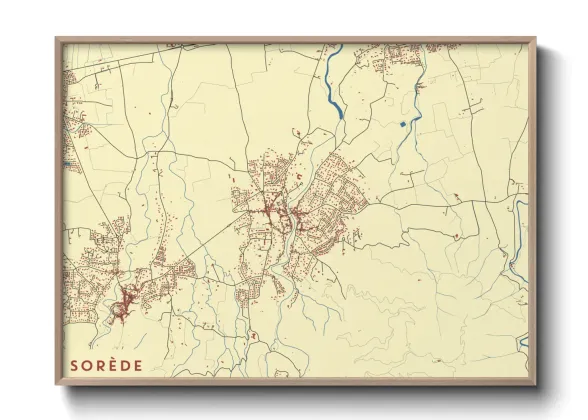 Une affiche de carte sur Sorède