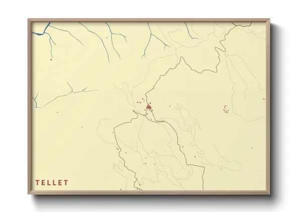 Une affiche de carte sur Tellet