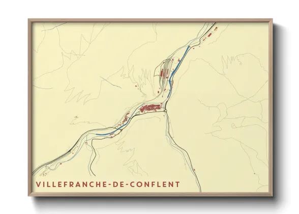 Une affiche de carte sur Villefranche-de-Conflent