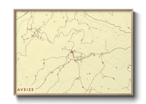 Une affiche de carte sur Aveize