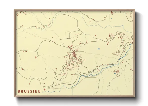 Une affiche de carte sur Brussieu