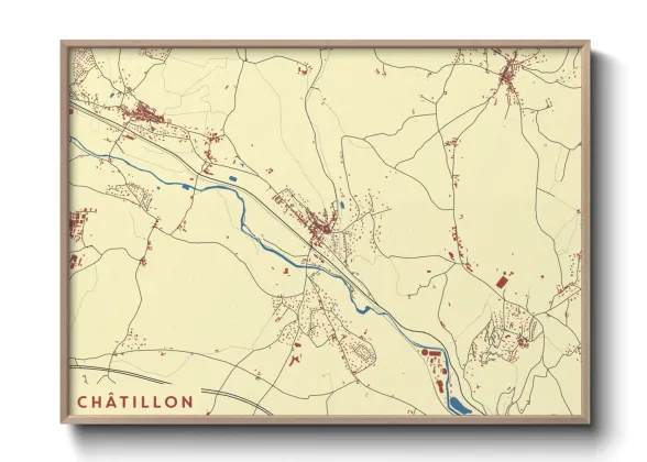 Une affiche de carte sur Châtillon