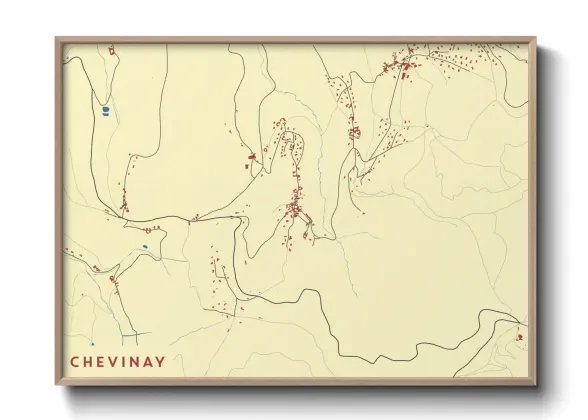 Une affiche de carte sur Chevinay