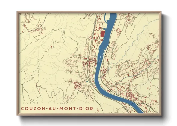 Une affiche de carte sur Couzon-au-Mont-d'Or