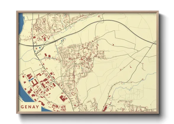 Une affiche de carte sur Genay