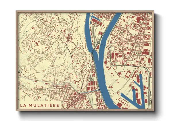 Une affiche de carte sur La Mulatière